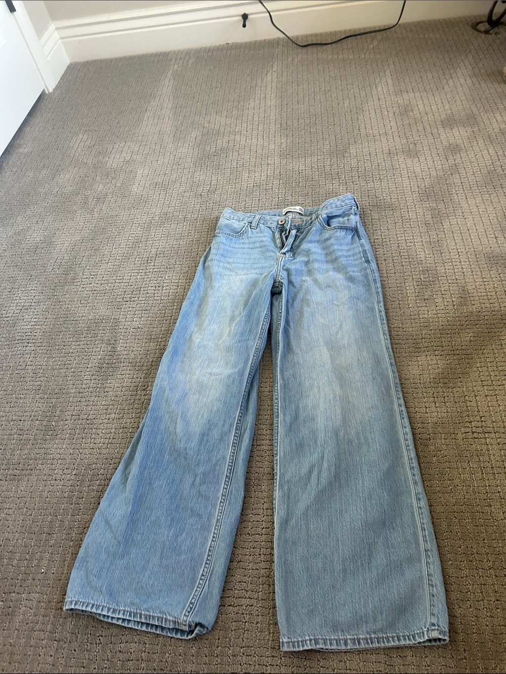 Abercrombie & Fitch Light Blue Wide-Leg Kids Jeans